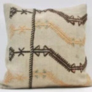 20" Vintage Turkish Anatolian Kilim Cicim Embroidered Pillow Cover